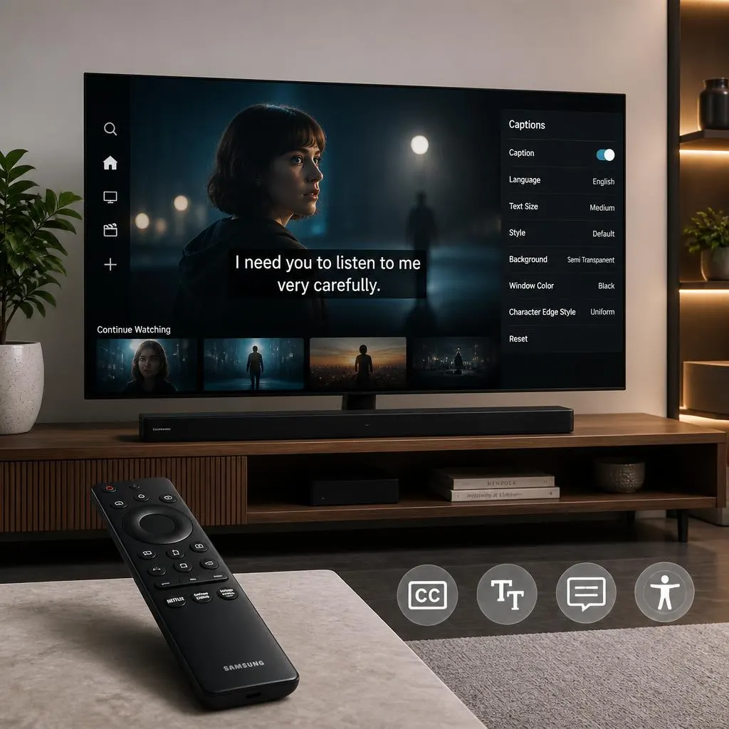 how to turn off closed caption on samsung tv